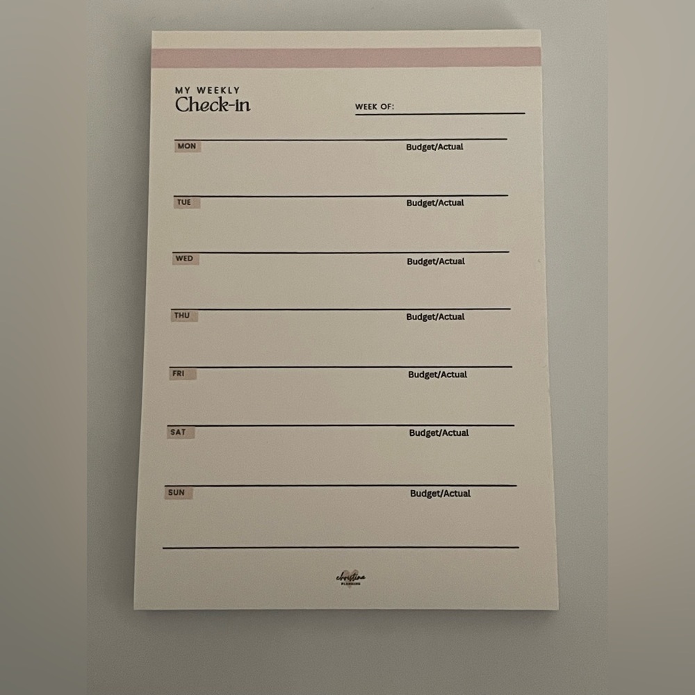 **FINAL PRICE** Weekly Check-In Planner Notepad